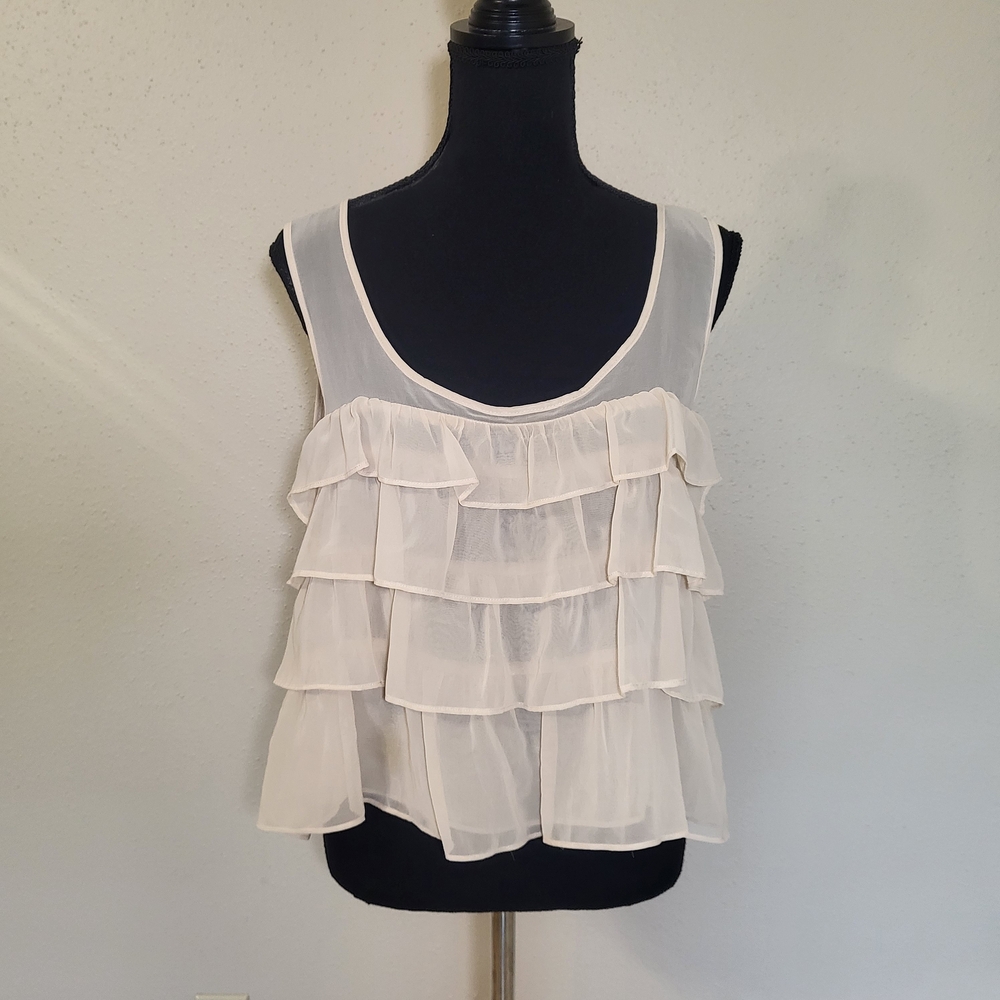 Elegant Cream Ruffle Top